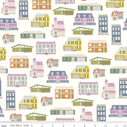 Community; Houses - Cream Fabric Riley Blake 