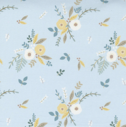 Little Ducklings; Floral Bouquet - Blue  4 yards x WOF (44”)