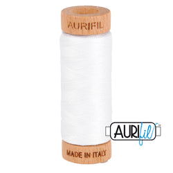 Aurifil Thread - White 2024 - 80wt - 270m / 300yds
