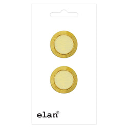 Elan; Shank Button, Custard and Gold, 3/4" (18mm)