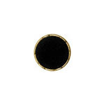 Elan; Shank Covered Button, Black Velvet and Gold, 7/8" (21mm)