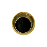 Elan; Shank Button,  Black, Gold, 5/8" (15mm)