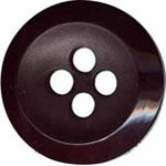 Elan; 4 Hole Button, Black, 1-5/16" (34mm)