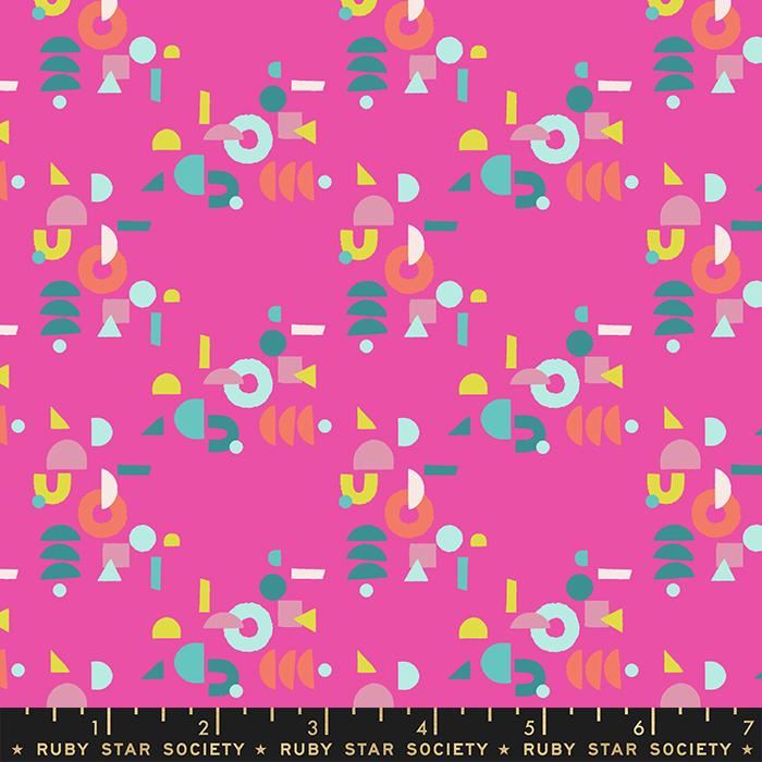 Adorn - Puzzling Geometric Berry Fabric Moda 