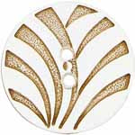 Elan; 2 Hole Button, Clear and Gold, 5/8" (15mm)