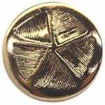 Elan; Shank Button, Gold Sand Dollar, 1" (25mm)