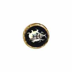 Elan; Shank Button, Black and Gold, 5/8" (15mm)