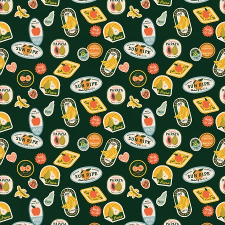 Rifle Paper Co. Orchard; Fruit Stickers - Hunter, 1/4 yard COMING SOON!