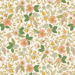 Rifle Paper Co. Orchard; Colette Floral - Cream Metallic, 1/4 yard COMING SOON!