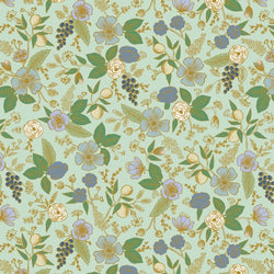 Rifle Paper Co. Orchard; Colette Floral - Mint Metallic, 1/4 yard COMING SOON!