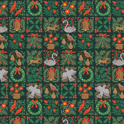 Rifle Paper Co. Holiday Classics 3, Small Holiday Tapestry Evergreen; 1/4 yard