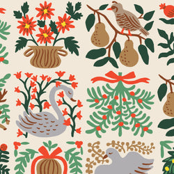 Rifle Paper Co. Holiday Classics 3, Holiday Tapestry Cream; 1/4 yard