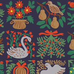 Rifle Paper Co. Holiday Classics 3, Holiday Tapestry Navy; 1/4 yard