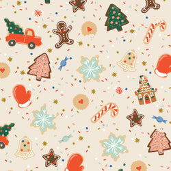 Rifle Paper Co. Holiday Classics 3, Christmas Cookies Cream; 1/4 yard