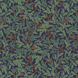 Rifle Paper Co. Holiday Classics 3, Willowberry Navy; 1/4 yard