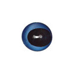 Elan; 2 Hole Button, Black and Blue, 3/4" (18mm)