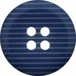 Elan; 4 Hole Button, Navy, White, 9/16" (14mm)