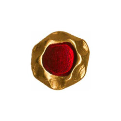 Elan; Shank Button, Red and Gold, 1" (25mm)