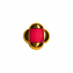 Elan; Shank Button, Pink and Gold, 5/8" (15mm)