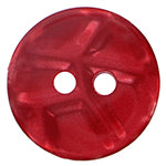 Elan; 2 Hole Button, Red, 9/16" (15mm)