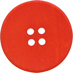 Elan; 4 Hole Button, Red, 5/8" (15mm)