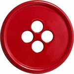 Elan; 4-Hole Button, Red, 1-3/4