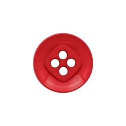 Elan; 4 Hole Button, Red, 1-5/16" (34mm)