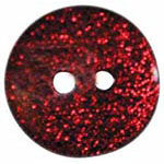 Elan; 2 Hole Button, Glitter Red, 1/2" (13mm)