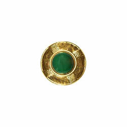 Elan; Shank Button, Green and Gold, 5/8" (15mm)