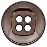 Elan; 4 Hole Button, Brown, 3/4" (20mm)