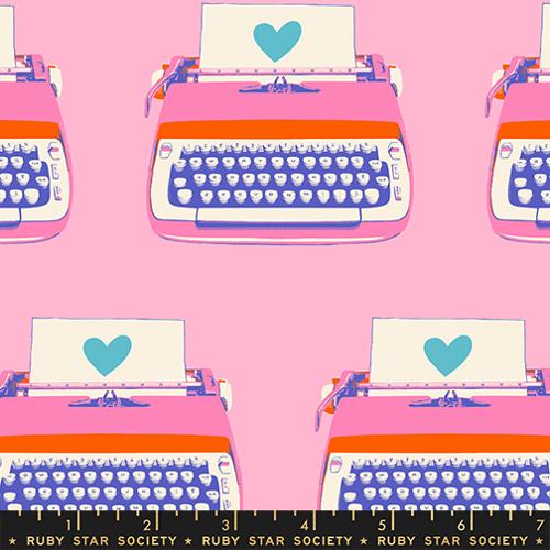 RSS Best Day Ever; Typewriters in Posy, 1/4 yard