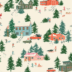 AGF Christmas in the Cabin; Merry Town, 1/4 yard