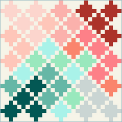 Celtic Crossing Quilt Kit - Teal to Red