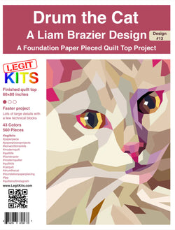 LEGIT KITS, Drum the Cat Quilt Kit - updated