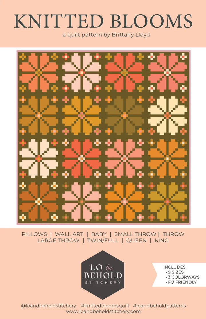 Knitted Blooms Quilt PATTERN