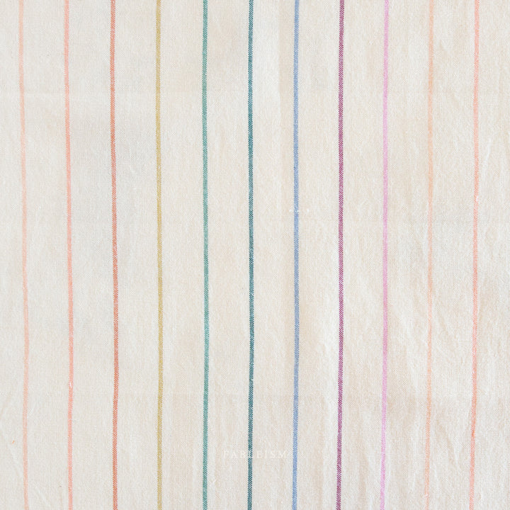Fableism Lucky Loom; Skinny Stripe in Rainbow, 1/4 yard