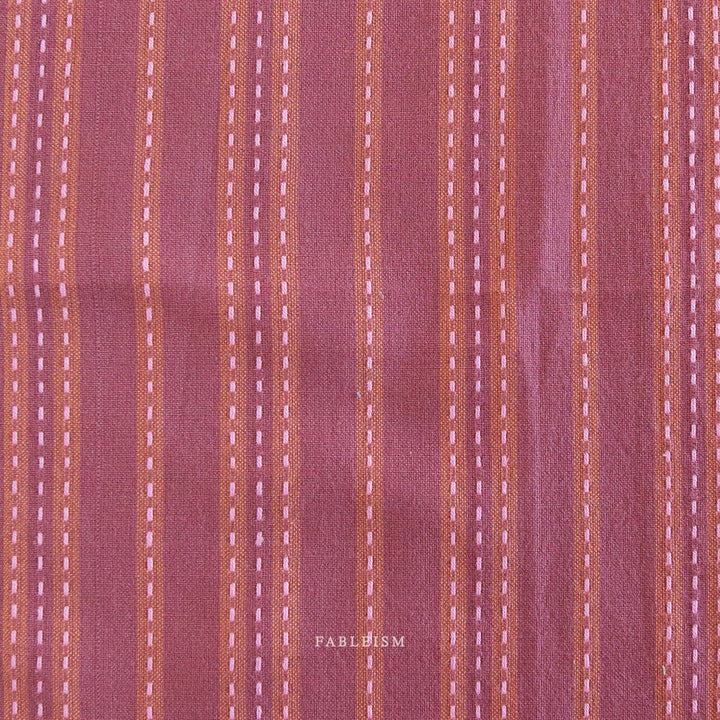 Fableism Lucky Loom; Stitch Stripe in Blackberry, 1/4 yard