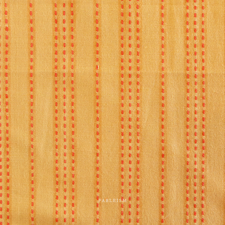 Fableism Lucky Loom; Stitch Stripe in Turmeric, 1/4 yard