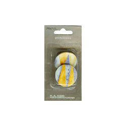 Elan; Shank Button, Blue Ivory and Yellow, 1" (25mm)