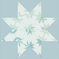 Combo Star Block of the Month Quilt Kit - Blue Kona Version