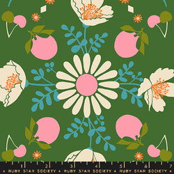 RSS Juicy Poppy Garden in Sarah Green; 1/4 yard