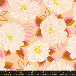 RSS Favorite Flowers Blooming in Creme Brulee; 1/4 yard