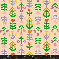 RSS Favorite Flowers Meadow in Vintage Paper; 1/4 yard