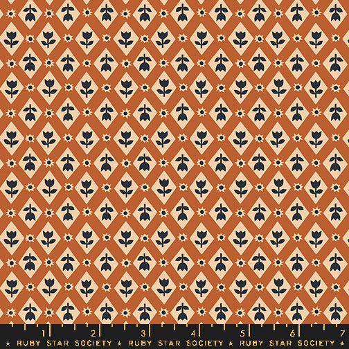 RSS Favorite Flowers Lattice in Spice; 1/4 yard