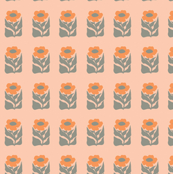 AGF Tangerine; Petalled Stamp, 1/4 yard - COMING SOON