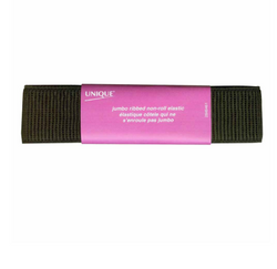 UNIQUE Jumbo Ribbed Elastic 38mm x 1.2m - Black