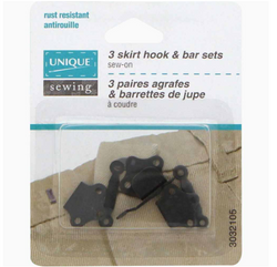 UNIQUE SEWING Skirt Hook & Bar Sets Black