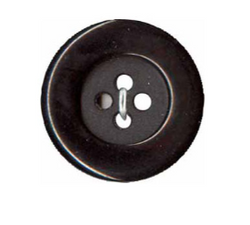 Elan; 4-Hole Button, Black- 9/16"