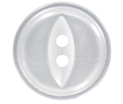 Elan; 2-Hole Button, White- 3/8"