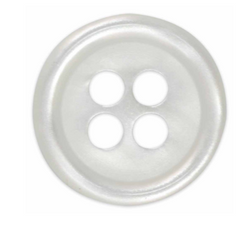 Elan; 4-Hole Button, White- 3/8"